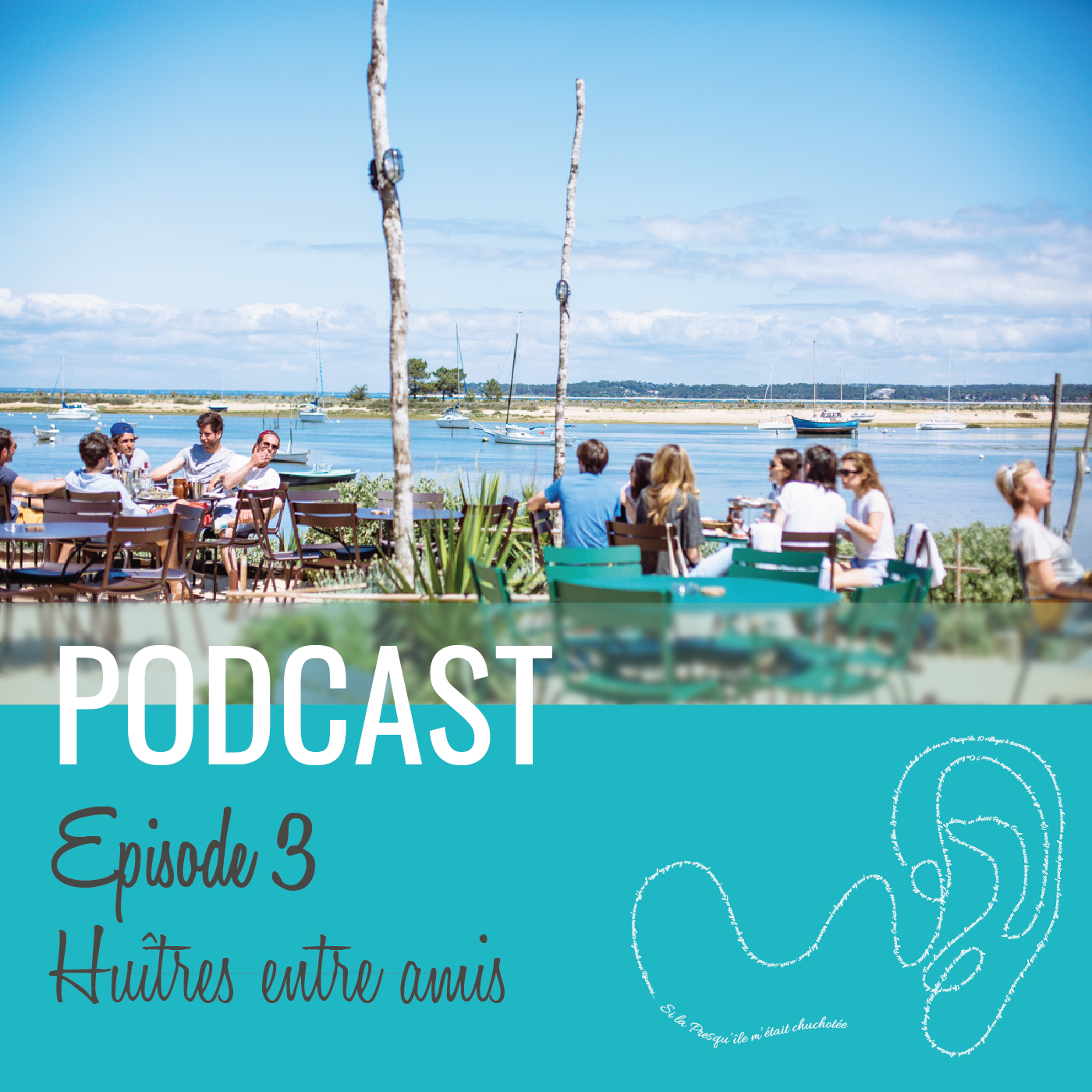 Podcast huitres entre amis au bord de l'eau